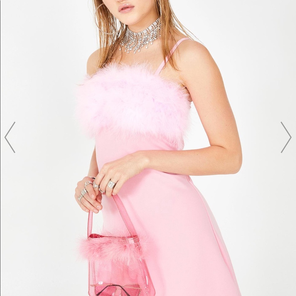 NWT Pink Dress w/ Fur Trim (Fembot Costume)